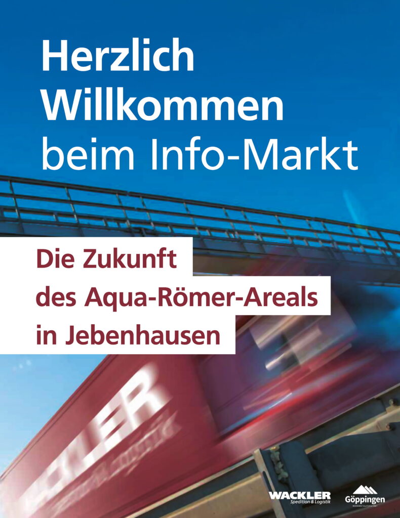Informationsplakat 1 der Bürgerveranstaltung zum Aqua-Römer-Areal Jebenhausen